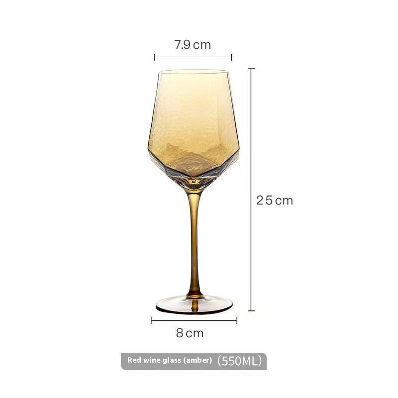 Amber Red Wine Glass