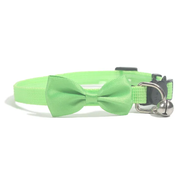 Nylon Bell Bow Pet Tie Collar Fluorescent Green - Shop at LoveMi