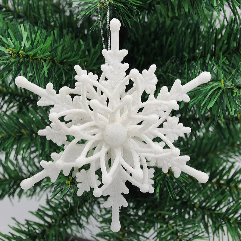 Christmas Snowflake Ornaments 3D Ice White Snowflakes Christmas DIY Crafts Hanging Pendants Xmas Tree Decorations New Year Christmas Tree Pendant – image 4