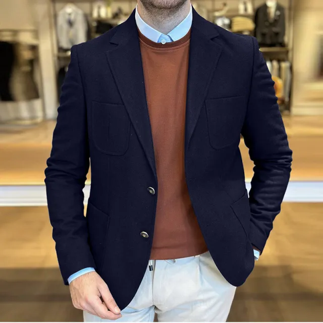 Men's Casual Cool Fashion Tailored Suit Dark Blue - Shop at LoveMi