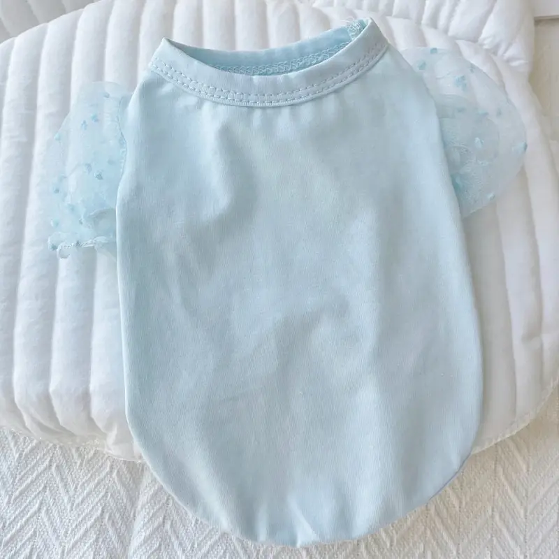 Princess Style Mesh Puff Sleeve Pet Dress for Dogs