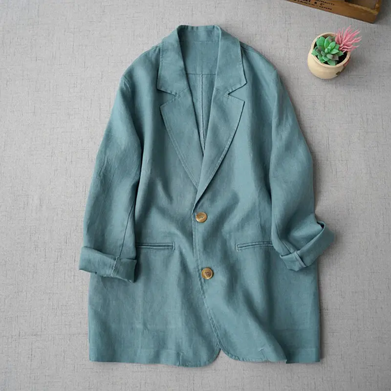 Solid-color Professional Womens Suit Elegant Long-sleeve Blazer