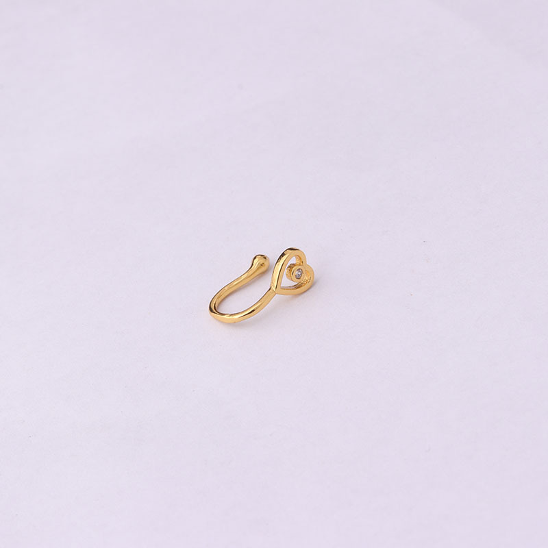 Title 4, Brass Set Zircon Non-porous Piercing Clip Nose ...