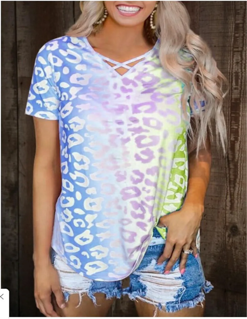 Title 2, Rainbow gradient V-neck shirt