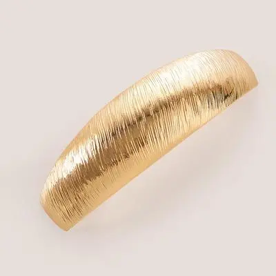 Geometric Metal Brushed Barrettes Spring Clip - Texture Long Arc Gold