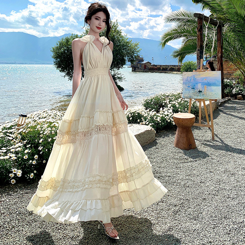 French-style Seductive Bohemian Halter Strap Dress For Women