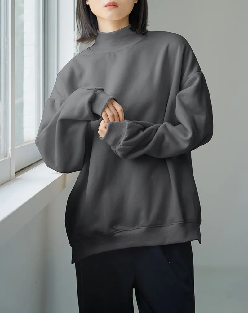 5 Colors Autumn And Winter Large Version Brushed Hoody Women's - Gray