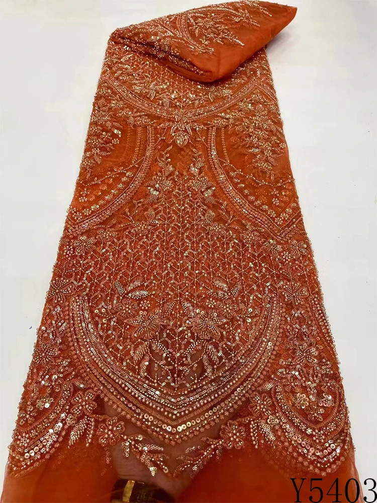 High-grade Lace Beads Sequined Mesh Embroidery Fabric — foto 2