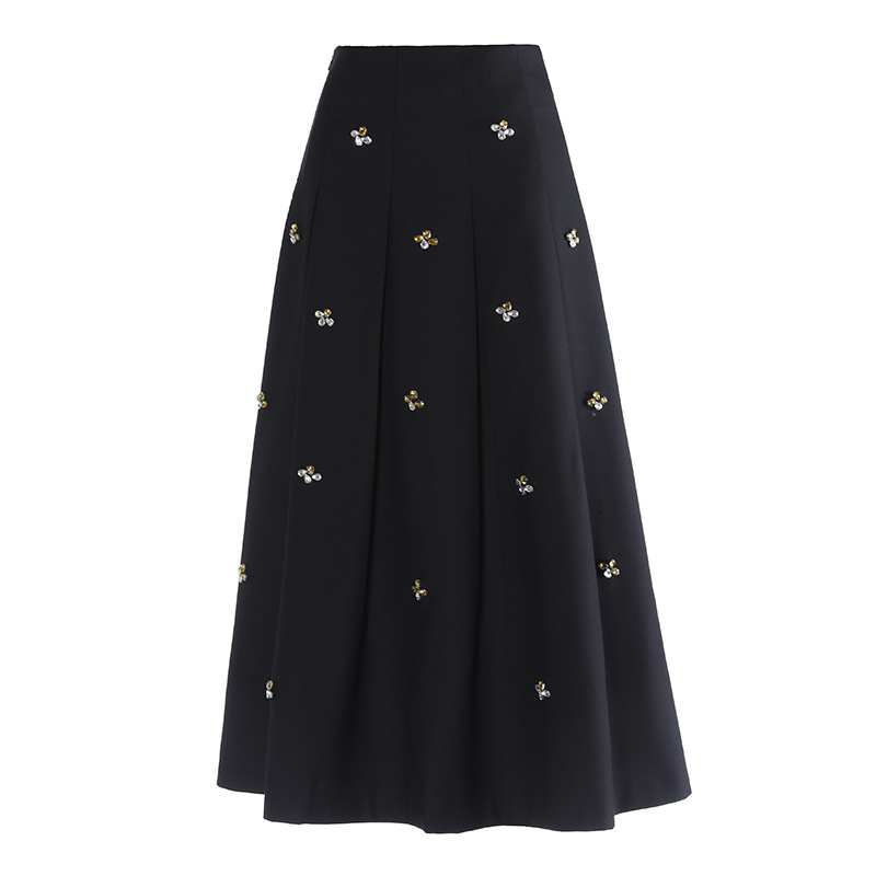 Fashionable And Versatile Elegant Pleated Maxi Skirt For Beautiful Girls Black - Shop at LoveMi