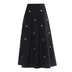 Fashionable And Versatile Elegant Pleated Maxi Skirt For Beautiful Girls - Black - View 1