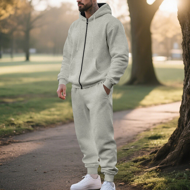 Zip-Up Fleece-Lined Hooded Tracksuit, picture 2 of 9