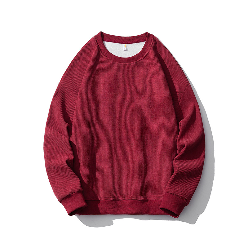 Corduroy Sweater Men's Casual Round Neck Pullover