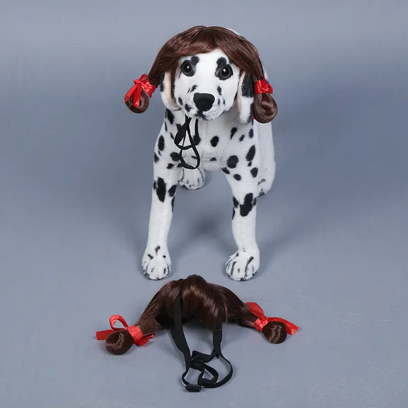 Pet Dog Wig Tied Double Braid Funny