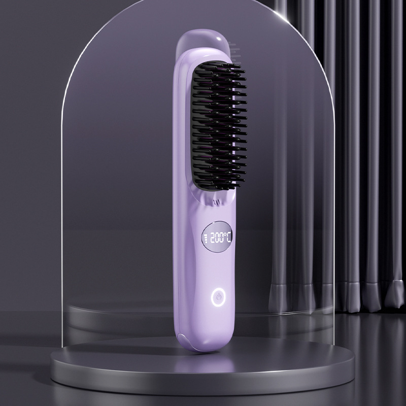 LCD USB Charging Ceramic Heating Comb Straight Hair 7