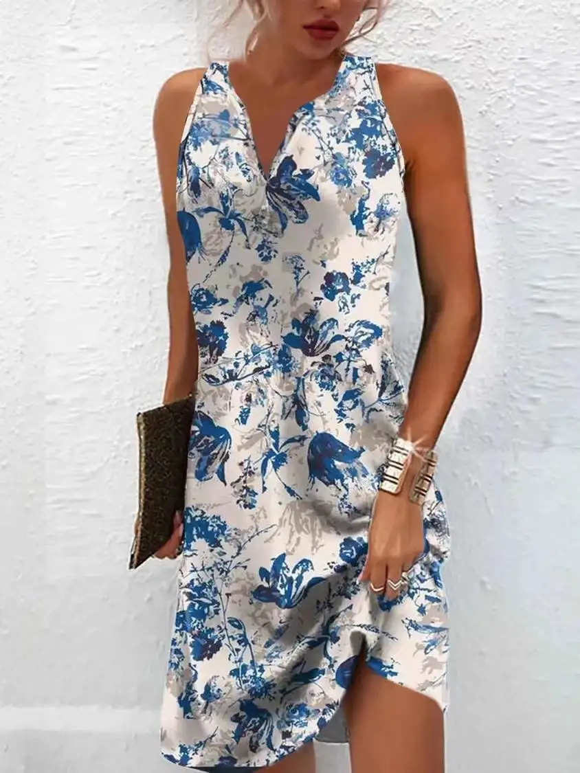 Vest Dress Fashion Slimming Printed Casual Long