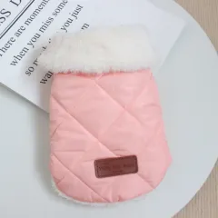 Dog Clothes Autumn And Winter Clothing Thickened Warm Cotton Coat - Pink - View 1