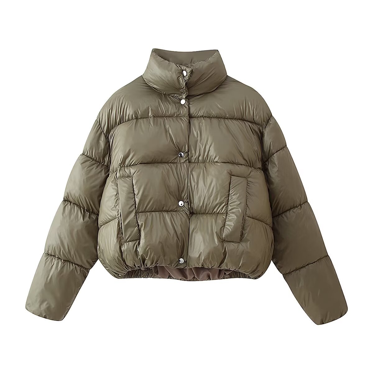 In-stock Quilted Cotton-padded Jacket With Buttons