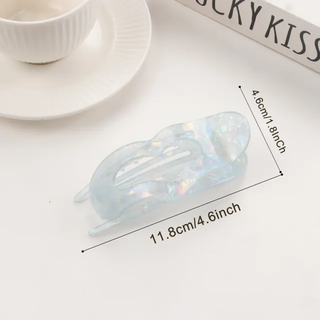 Flat Heart shaped Swallowtail All match Hair Clip For Back of head Updo Ice Blue - Shop at LoveMi