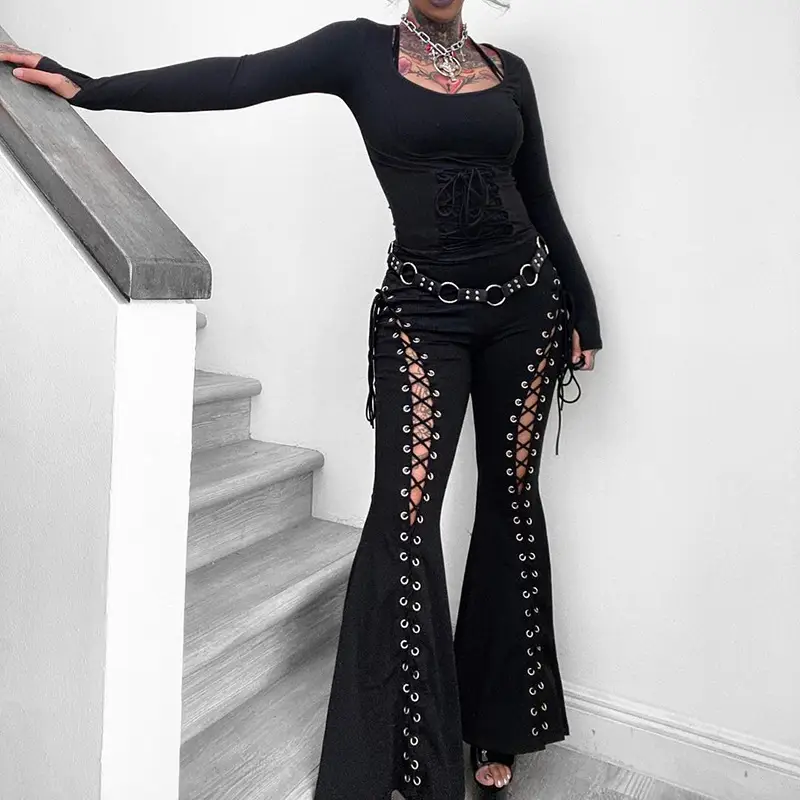 Women's Trendy Corns Strap Bell-bottom Pants