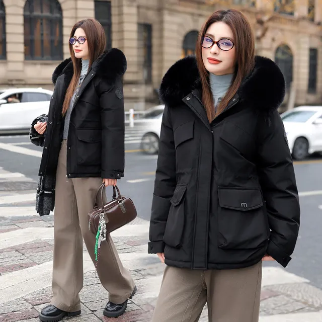 Women's Thickened Fleece lined Quilted Jacket Cotton Clothes Black - Shop at LoveMi