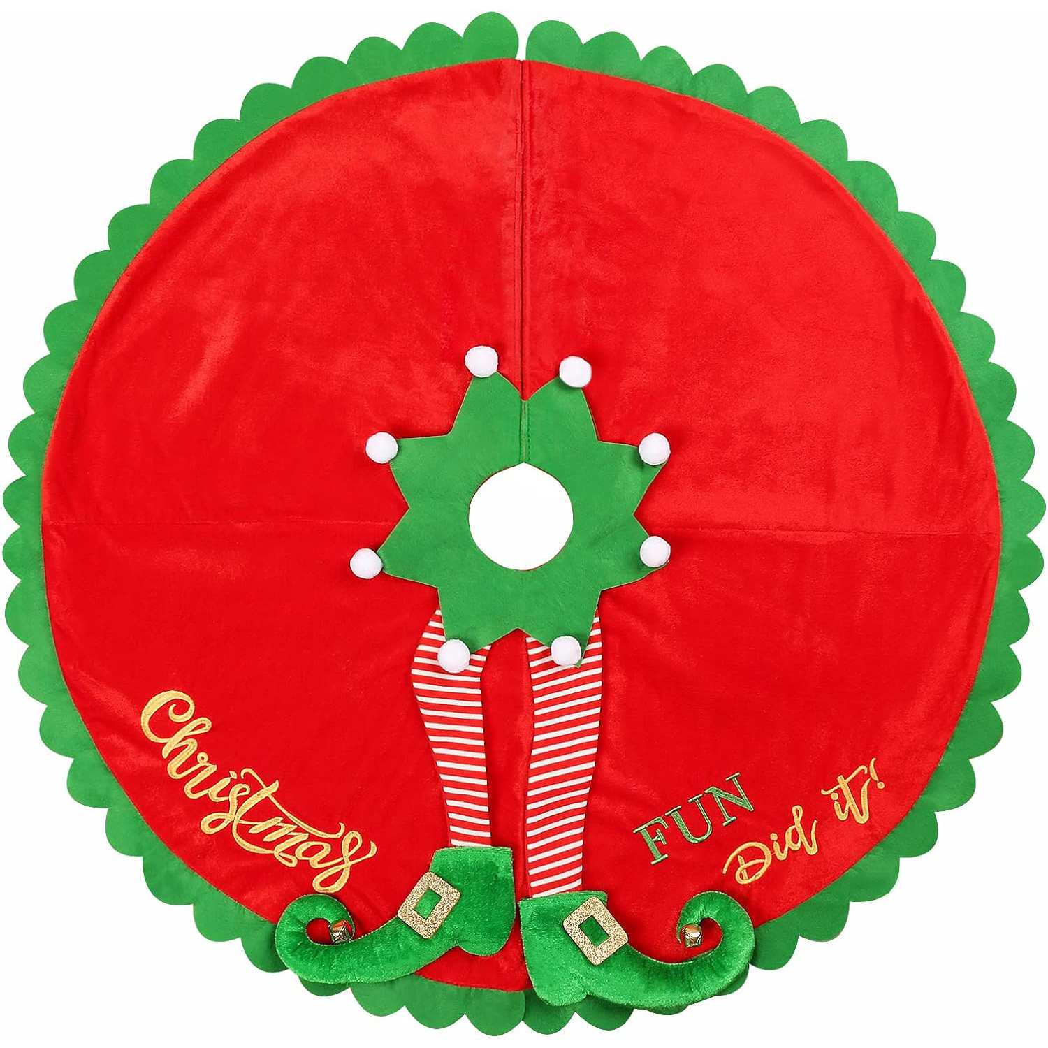 Title 3, Christmas 60-inch Tree Skirt-inch Knitted Chris...