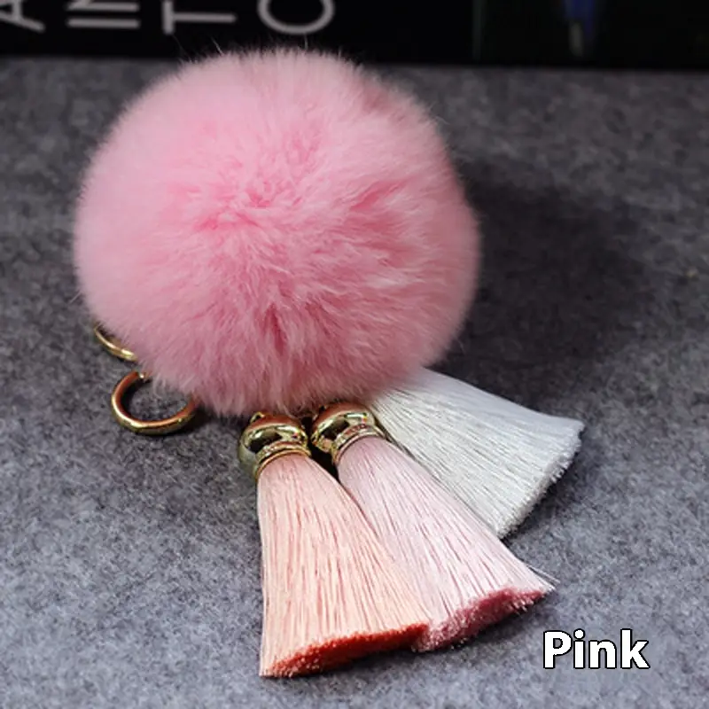 Creative Tassel Rex Rabbit Pompons Pendant Key Chain