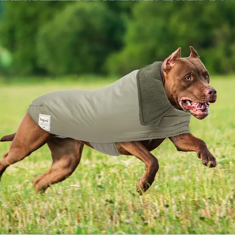 Lapel Turtleneck Dog Cotton-padded Clothes Solid Color