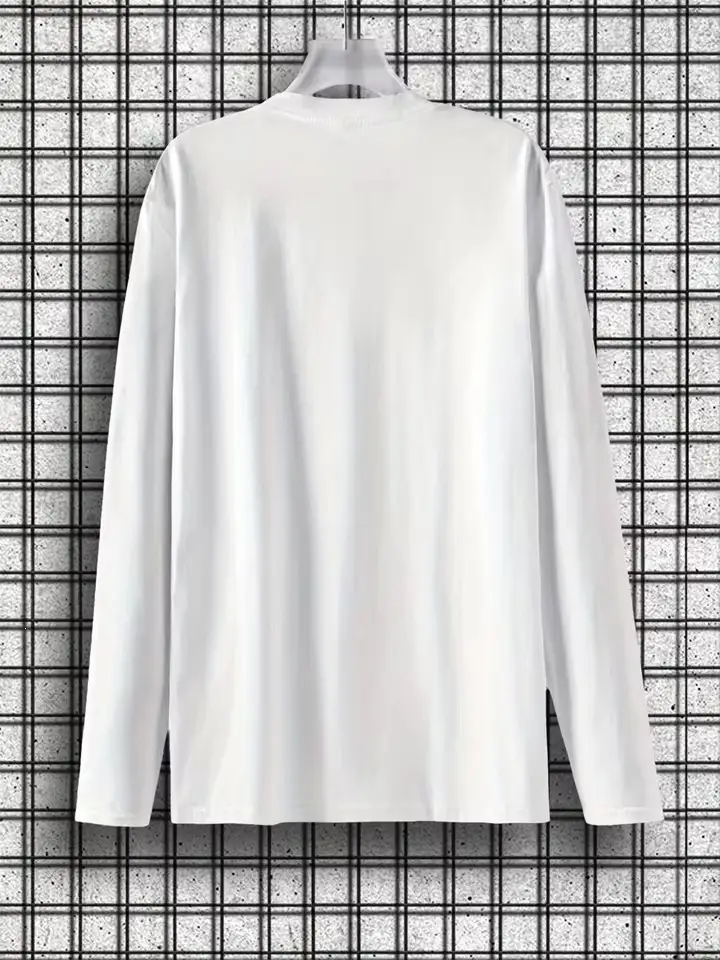 Men's Printed Round Neck Long Sleeve T-shirt