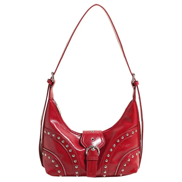Special Interest Design New Retro Personality Riveting Motorcycle Bag Red - Shop at LoveMi