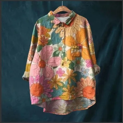 Ladies Fashion New Casual Shirt Animal Print Shirt - Acs17