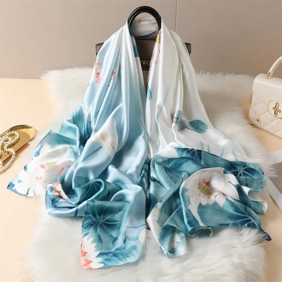 Printed Luxurious Brocade Long Scarf