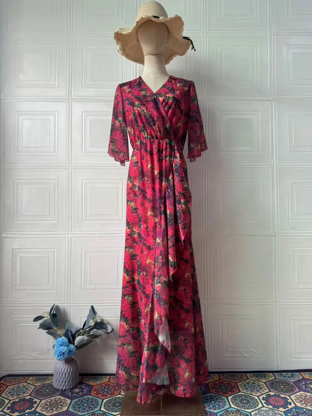 Sexy Elegant Graceful Short Sleeve Sweet Dress - Red