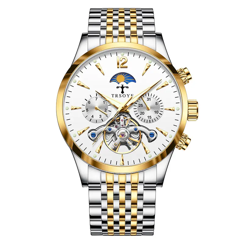 Men's Tourbillon Luminous Waterproof Hollow Out Mechanical