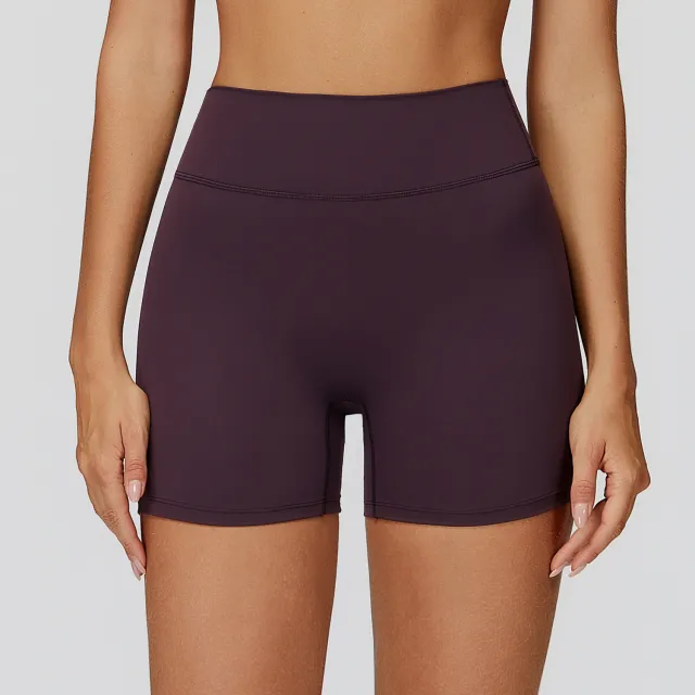 High waist Quick drying V shaped Back Waist Sports Shorts Outdoor Running Fitness Clothes Prune Purple - Shop at LoveMi