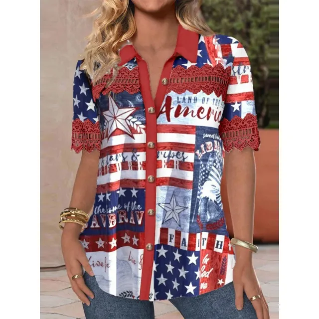 Women's Shirt Lapel 3d Digital Printing 2 Colors Xl - Shop at LoveMi