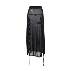 Women's Lace Slim-fit See-through Mesh Long Dress - Maximum Plus Size 022Kg - View 1