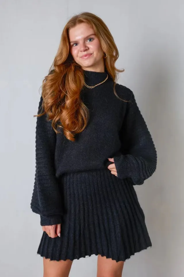 Autumn And Winter New Girls' Sweater Suit Black - Shop at LoveMi