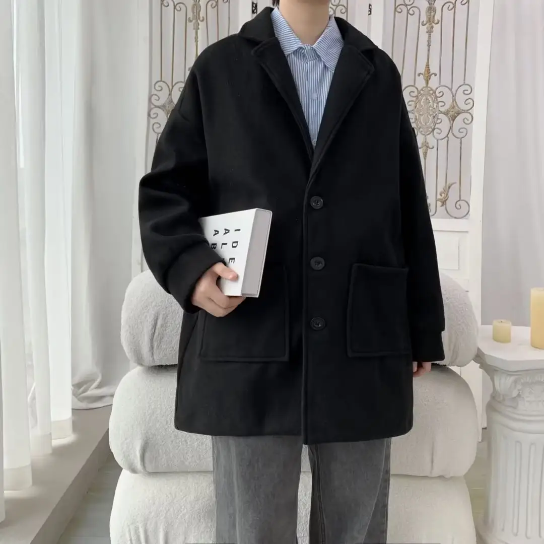 Autumn And Winter Men's Mid-length Extra Loose