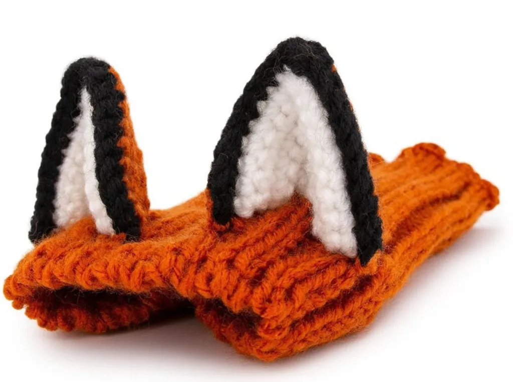 Pet Dog Dinosaur Warm Windproof Halloween Knitted Hat Head Cover - Fox