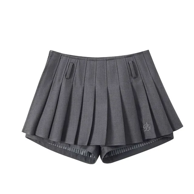 Knitted Cardigan Elegant High grade Versatile Top Pleated Skirt Gray Pleated Skirt - Shop at LoveMi