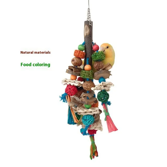 Parrot Toy Bird Decompression Relieving Stuffy Natural Material Tearing Toy Color String Combination Bags - Shop at LoveMi