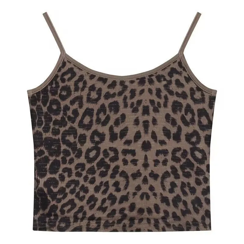 Cropped Form-fitting Base-layer Top - Leopard