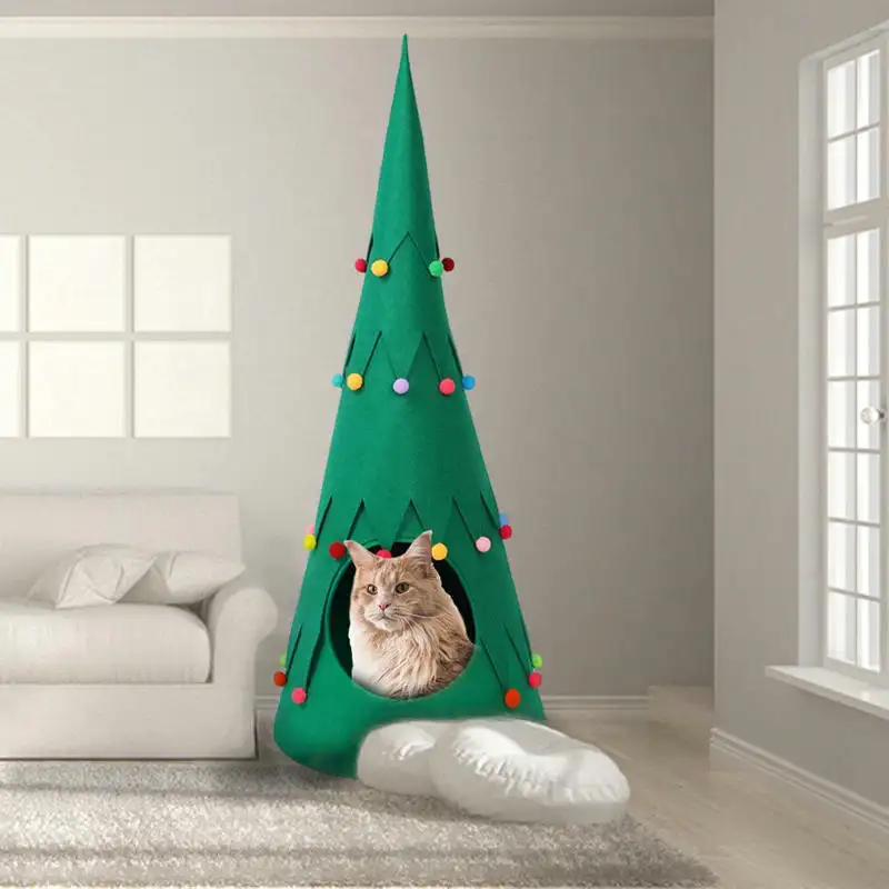 Pet Felt Christmas Tree Foldable Tent Dogs