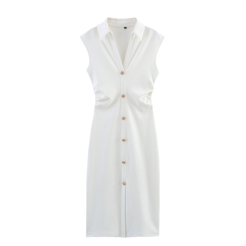 Asymmetric Skirt Fashion Simple Black Shirt Dress White - Shop at LoveMi