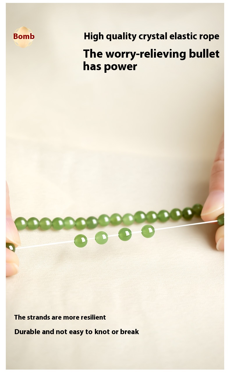 ICE Clear Water Scattered Beads Natural Xinjiang Jade Bracelet