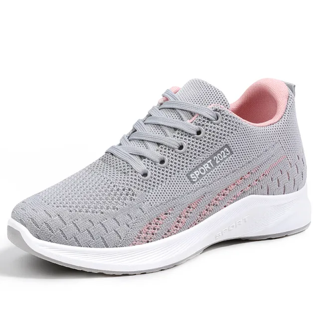 Flat Fly Woven Mesh Sneakers Women's Soft Bottom Gray - Shop at LoveMi