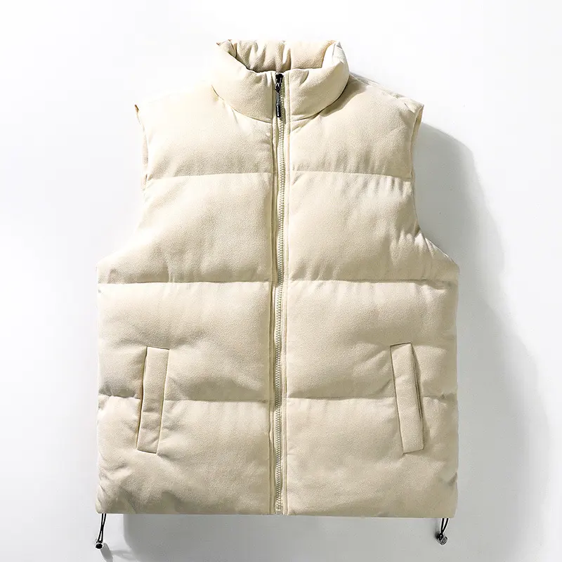 Simple Stand-up Collar Cotton-padded Clothes Vest for Men