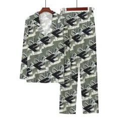 European And American Style 3D Digital Printed Button-up Shirt Comfortable Pyjama Pants - Colour 6 - View 1