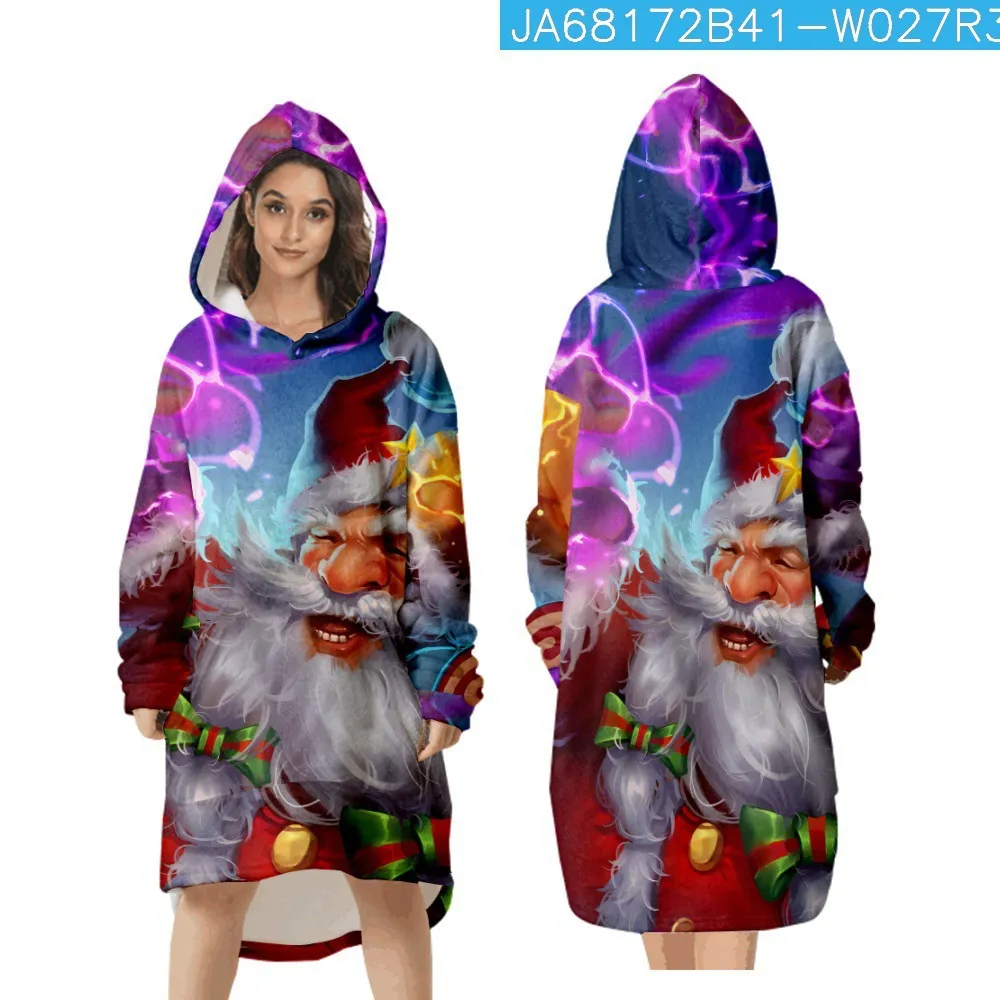 Green Fur Monster Christmas 3D Digital Printing Home Blanket Sweater - Green