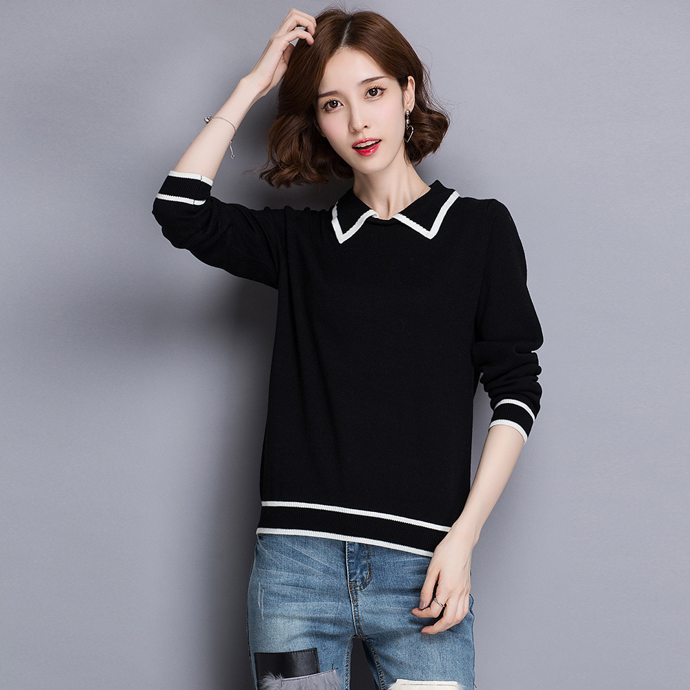 Temperament Youthful-looking Doll Collar Sweater Women